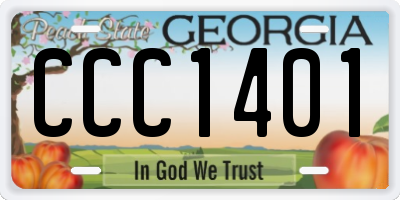 GA license plate CCC1401