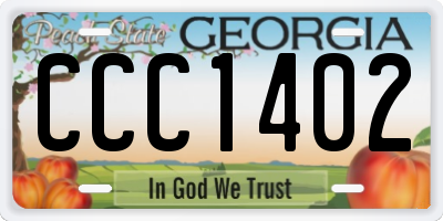 GA license plate CCC1402