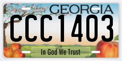 GA license plate CCC1403