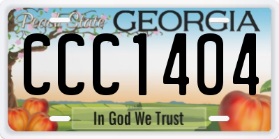 GA license plate CCC1404