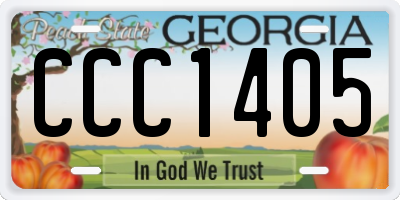 GA license plate CCC1405