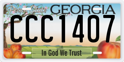 GA license plate CCC1407