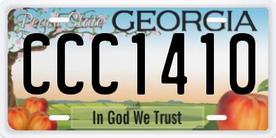 GA license plate CCC1410