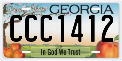 GA license plate CCC1412
