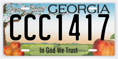 GA license plate CCC1417