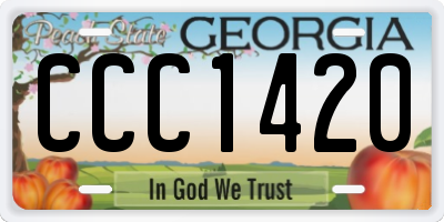 GA license plate CCC1420