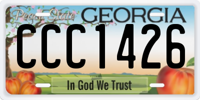 GA license plate CCC1426