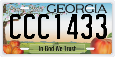 GA license plate CCC1433