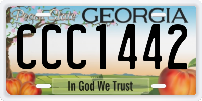 GA license plate CCC1442