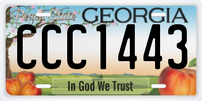 GA license plate CCC1443