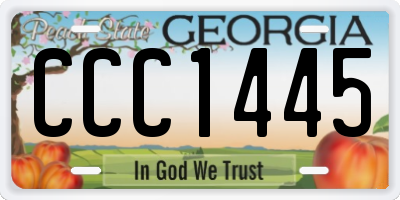 GA license plate CCC1445
