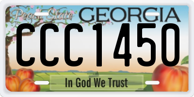 GA license plate CCC1450