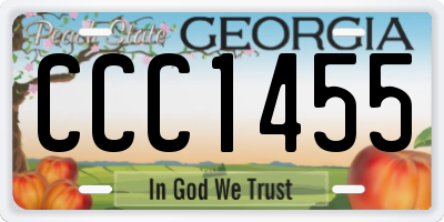 GA license plate CCC1455