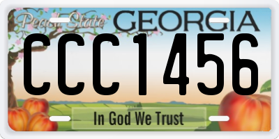 GA license plate CCC1456