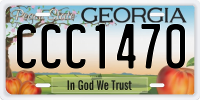 GA license plate CCC1470