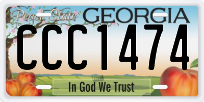GA license plate CCC1474