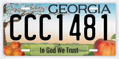 GA license plate CCC1481