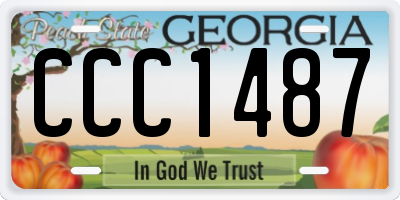 GA license plate CCC1487