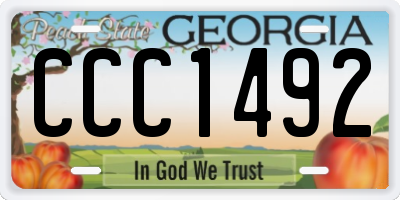 GA license plate CCC1492
