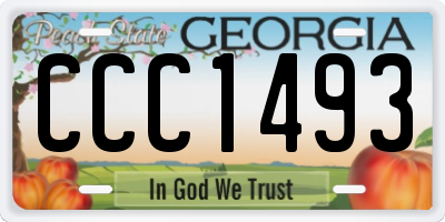 GA license plate CCC1493