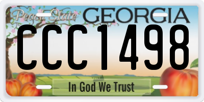GA license plate CCC1498