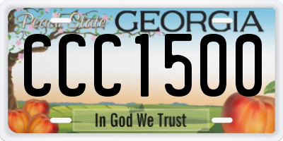 GA license plate CCC1500