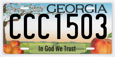 GA license plate CCC1503