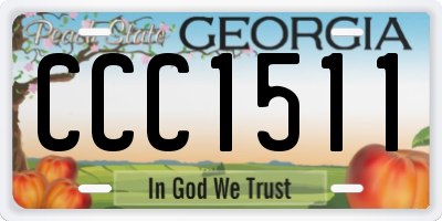 GA license plate CCC1511