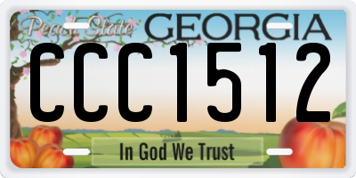 GA license plate CCC1512