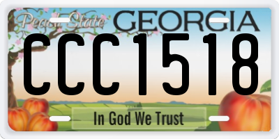 GA license plate CCC1518