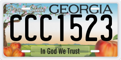 GA license plate CCC1523