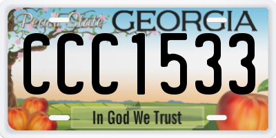 GA license plate CCC1533