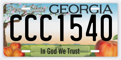 GA license plate CCC1540