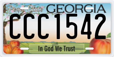 GA license plate CCC1542