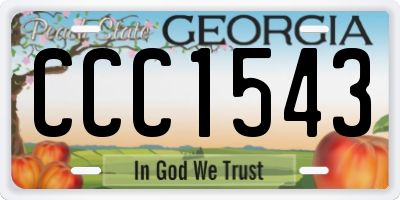 GA license plate CCC1543