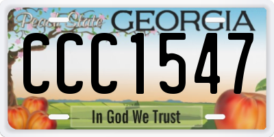 GA license plate CCC1547
