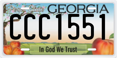 GA license plate CCC1551