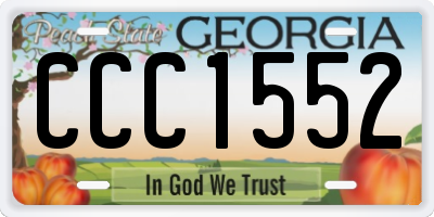 GA license plate CCC1552
