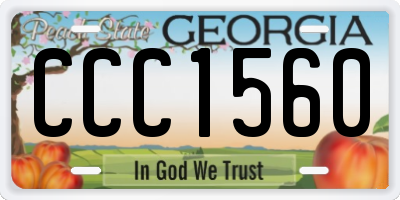 GA license plate CCC1560