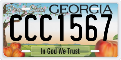 GA license plate CCC1567