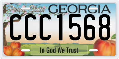 GA license plate CCC1568