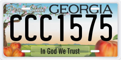 GA license plate CCC1575