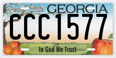 GA license plate CCC1577