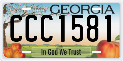 GA license plate CCC1581