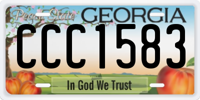GA license plate CCC1583