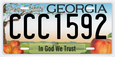 GA license plate CCC1592