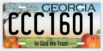 GA license plate CCC1601