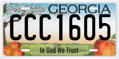 GA license plate CCC1605