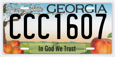 GA license plate CCC1607