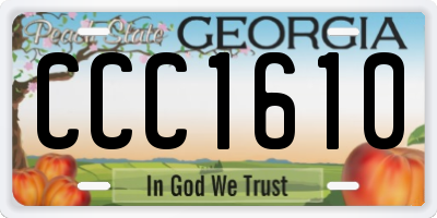 GA license plate CCC1610